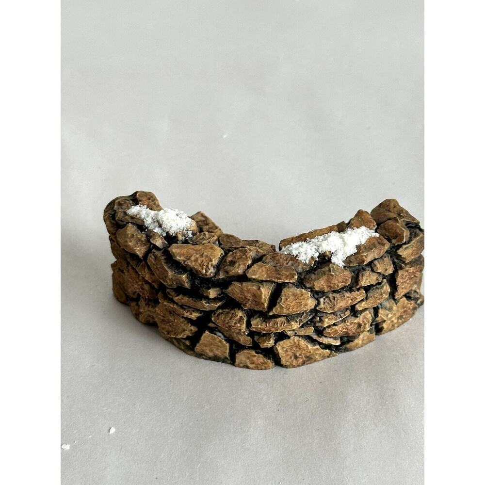 Dept. 56 Christmas Village Accessory Curved Stone Wall 3 Piece Bench #52650